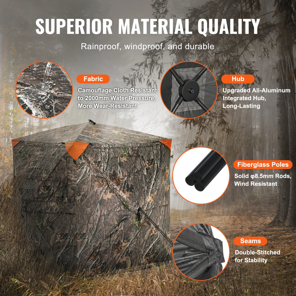 Hunting Blind  270° See Through Ground Blind 1-2 Person for Hunting  See Through Mesh for Turkey and Deer Hunting