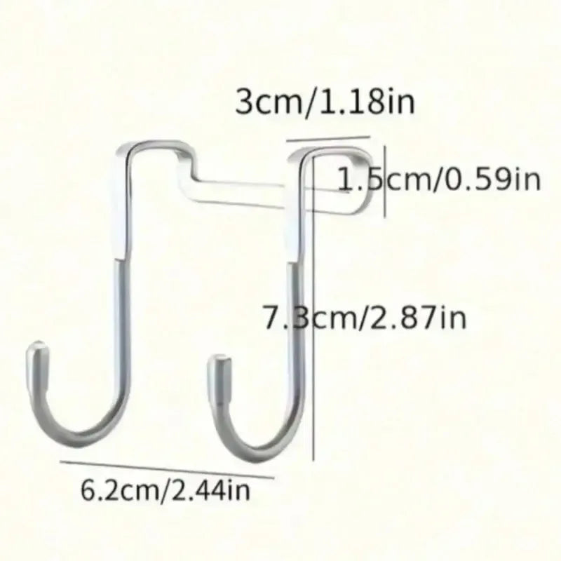 1 Piece Silver Metal Seamless Hook, Suitable for Kitchens, Bathrooms, and Wardrobes, No Drilling Required, Easy To Install