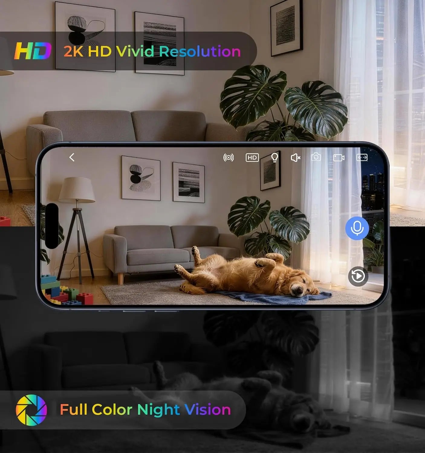 Clock Camera 2K with 5G WiFi Security Camera, Nanny Cam Indoor for Home Security, Two-Way Talk