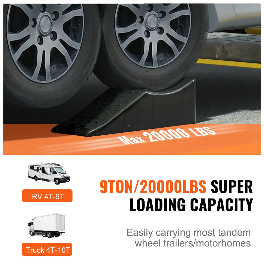 Car Ramp Low Profile Car Service Ramp 20000 lbs/10 Ton Loading Capacity 5.5" Lift Height Car Ramp Heavy Duty Tire Ramp