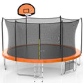 15 FT Trampoline for Kids, Trampoline with Basketball Hoop, Recreational Outdoor Trampolines with Storage Bag and, Customized