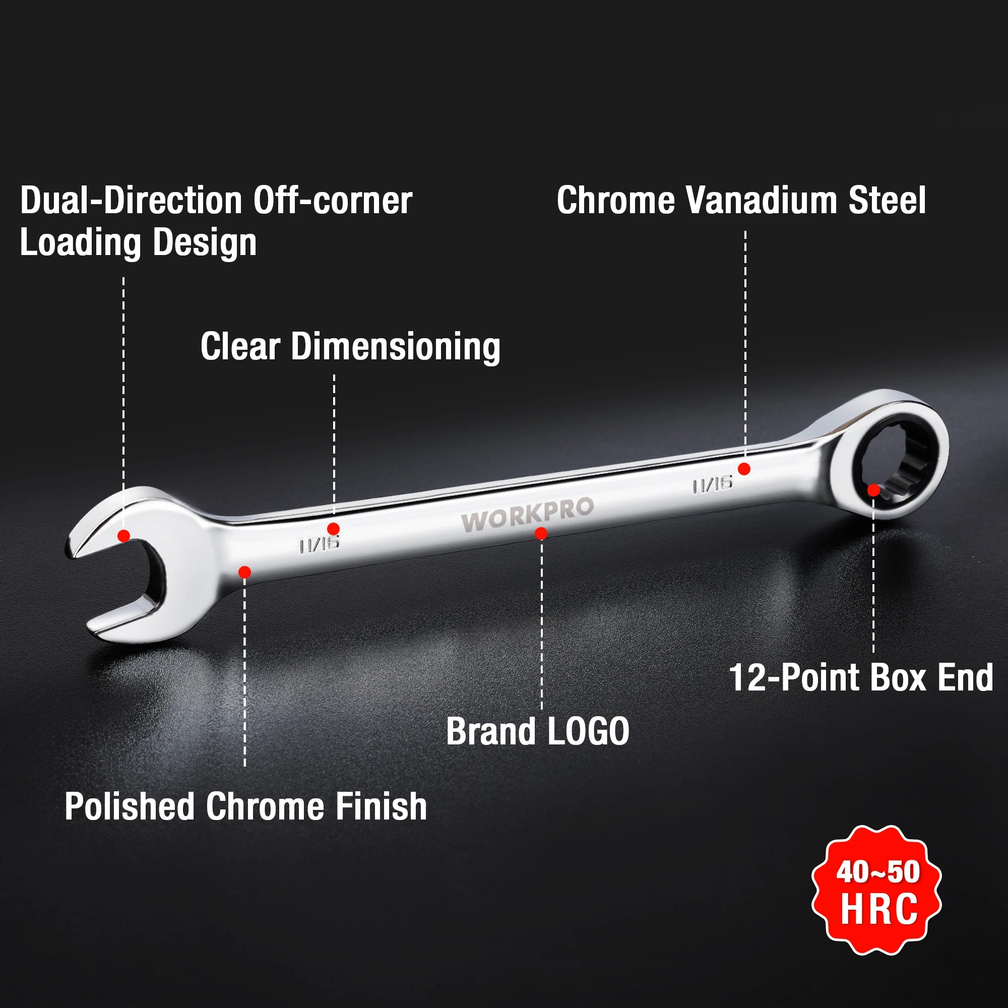 21pc Ratcheting Wrench Set with Box