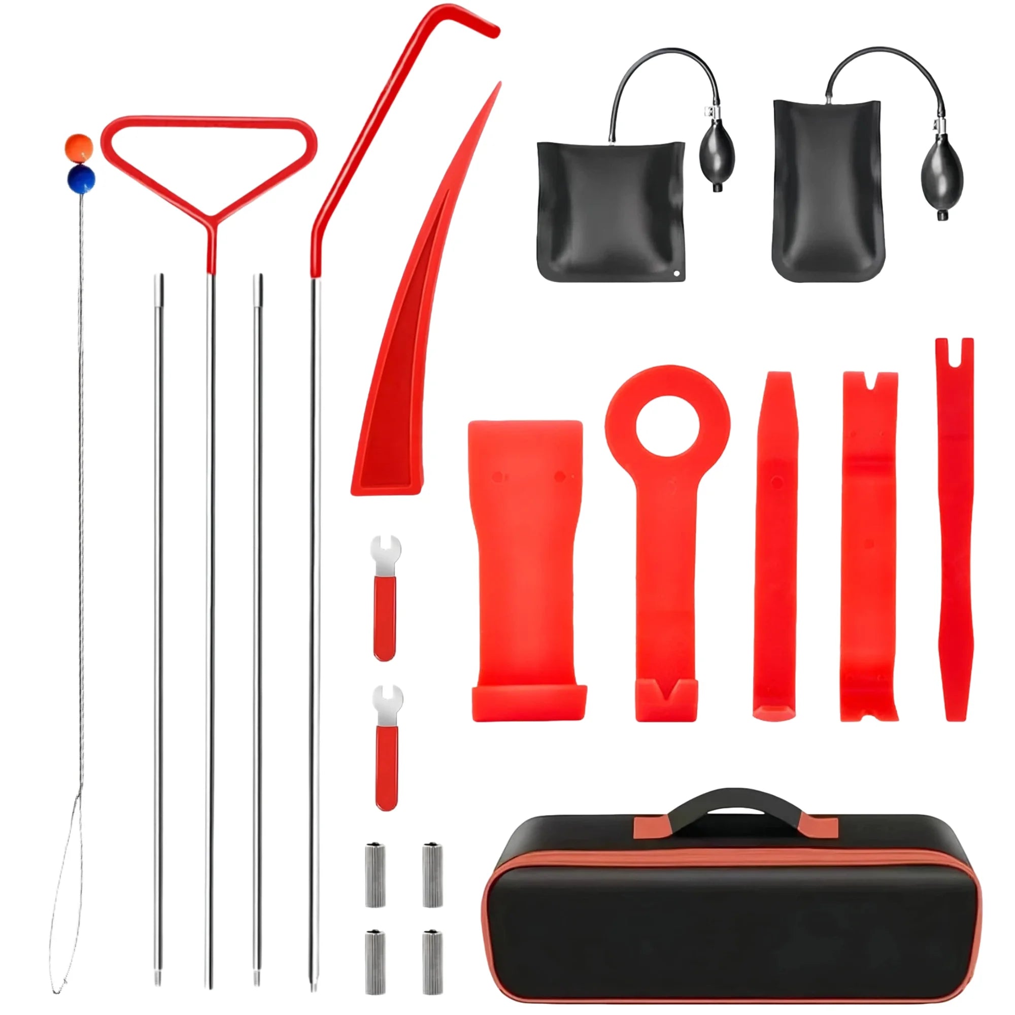 Emergency Repair Tool For Car Doors, Emergency Unlocking Tool Kit, J-Hook Long-Distance Kit, Air Wedge Airbag Pump