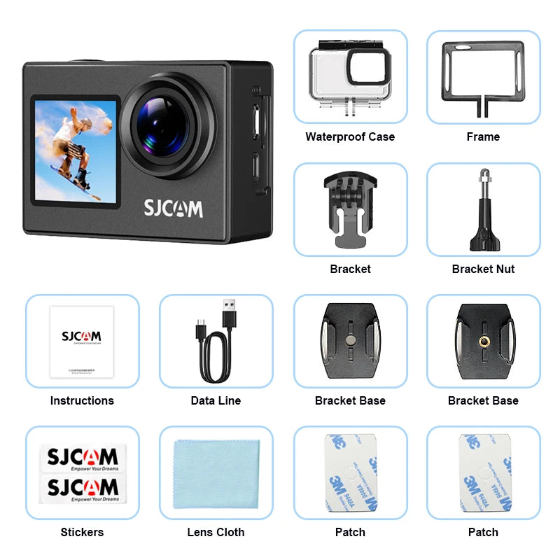 SJCAM SJ4000 Dual Screen 4K Action Camera Wireless Wifi H.264  Sports Pro Cam Motorcycle Bicycle Connect to Android APP