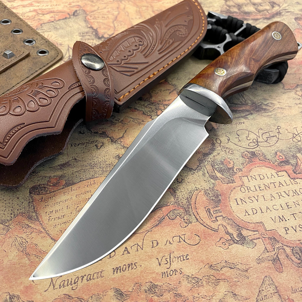 High-hardness portable outdoor straight knife: multi-purpose for camping and  hunting.