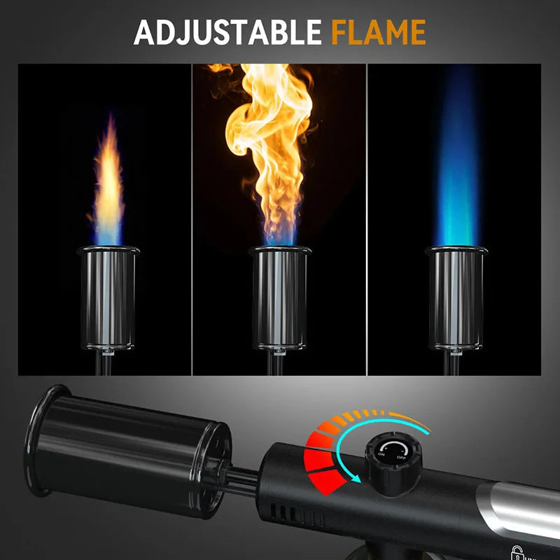 Propane Torch High Heat Torch Gun with Adjustable Flame Safety Lock for BBQ Grilling Charcoal Outdoor camping firewood tools