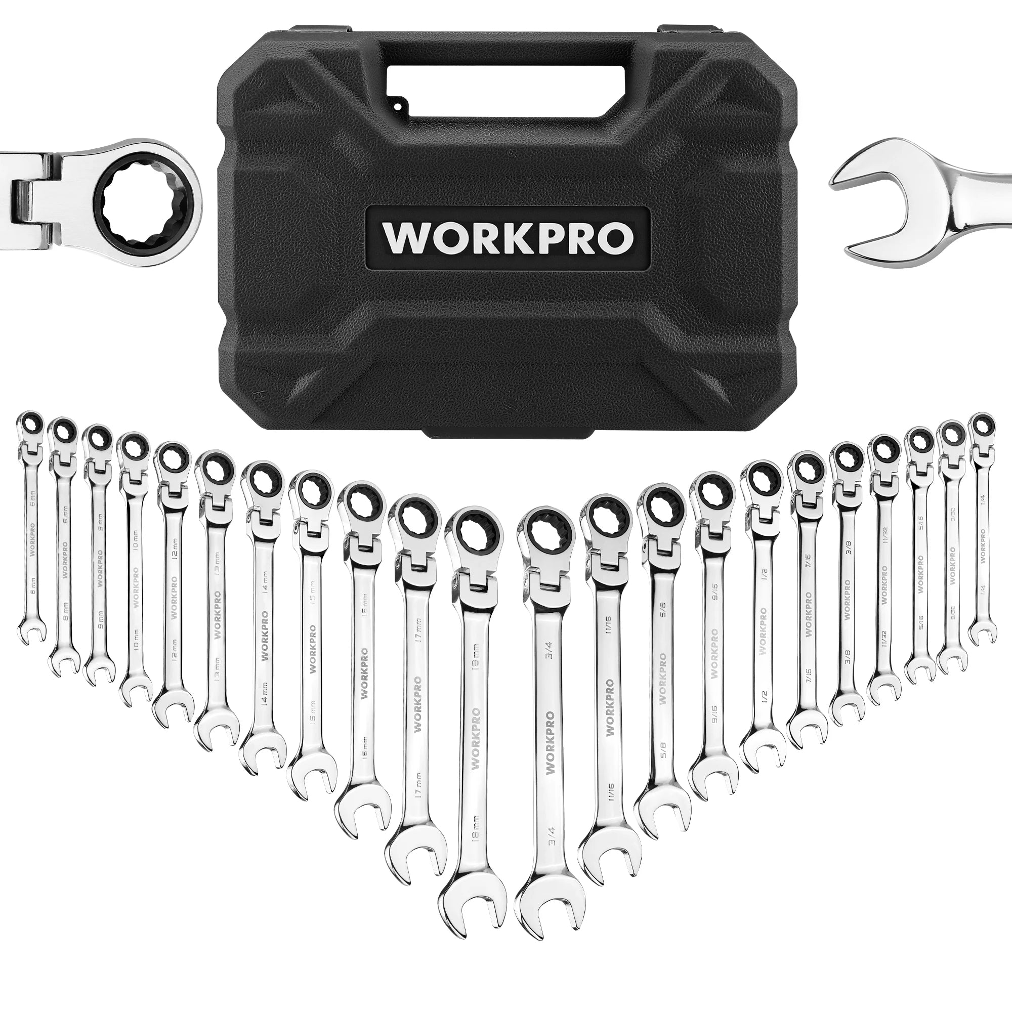 21pc Ratcheting Wrench Set with Box