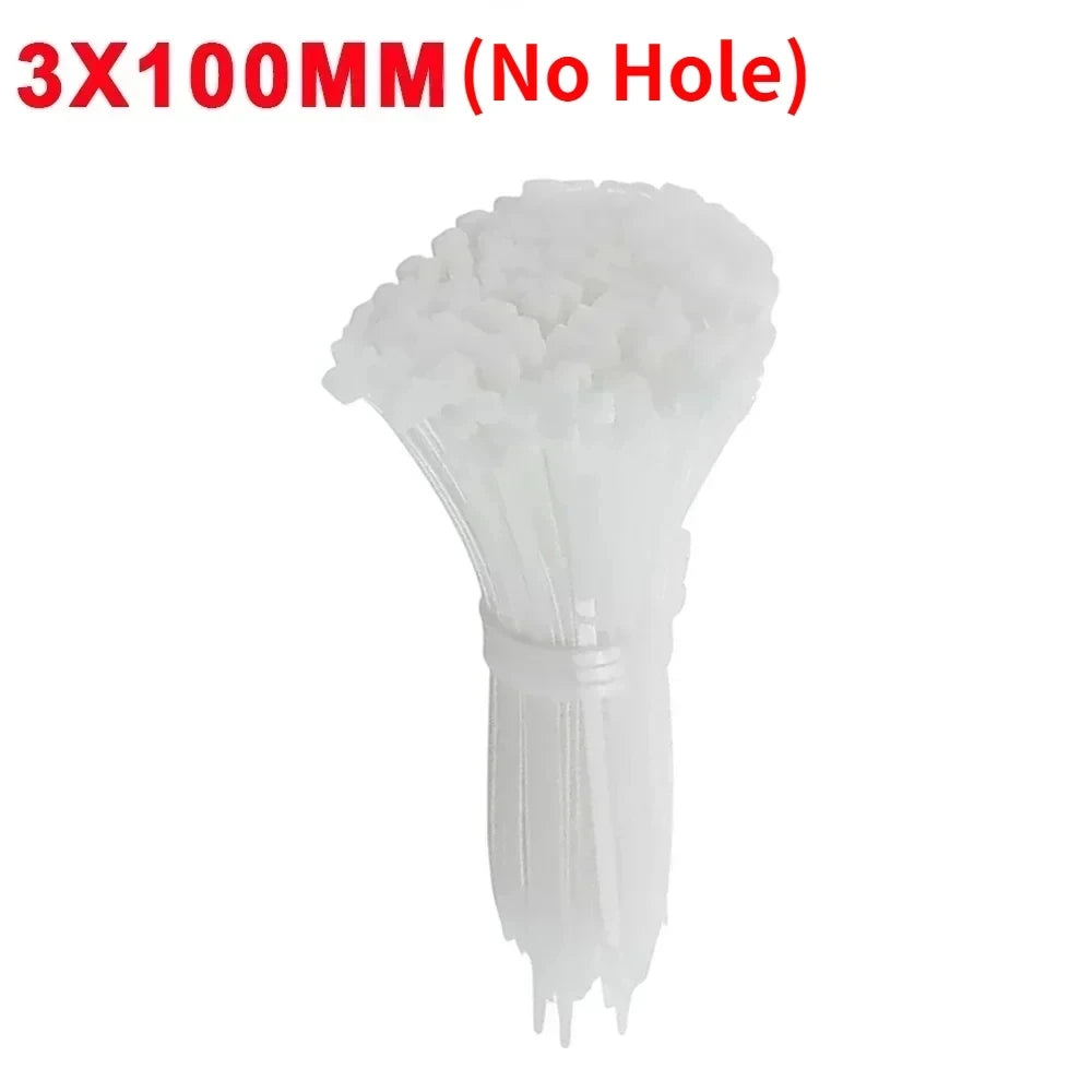 Nylon Cable Ties with Screw Hole Mount Self Locking Loop Wrap Bundle Ties Strap DIY Office Cables Wire Fasten Organizer