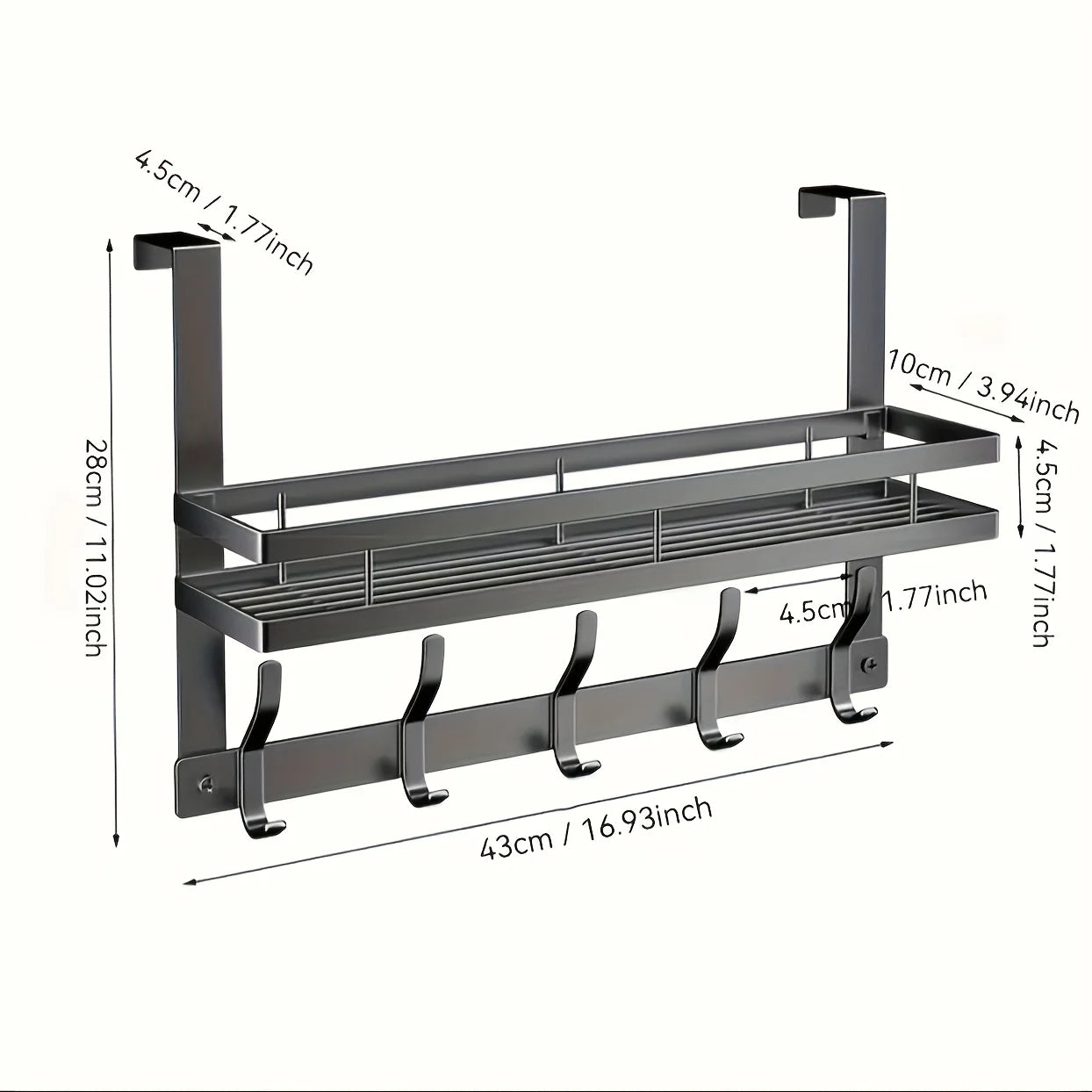 Multifunctional Metal Over-the-Door Storage Rack Easy Install For Kitchen Bathroom Bedroom Xmas Gift | 24-hour Shipping