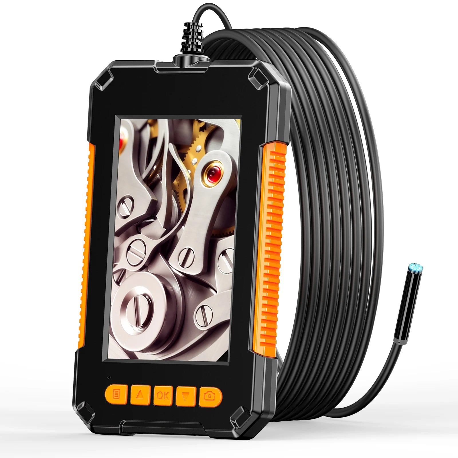 Single Dual-Lens Borescope with 4.3" 1080P HD Industrial Borescope IP67 Waterproof Inspection Camera For Car Photo and Video