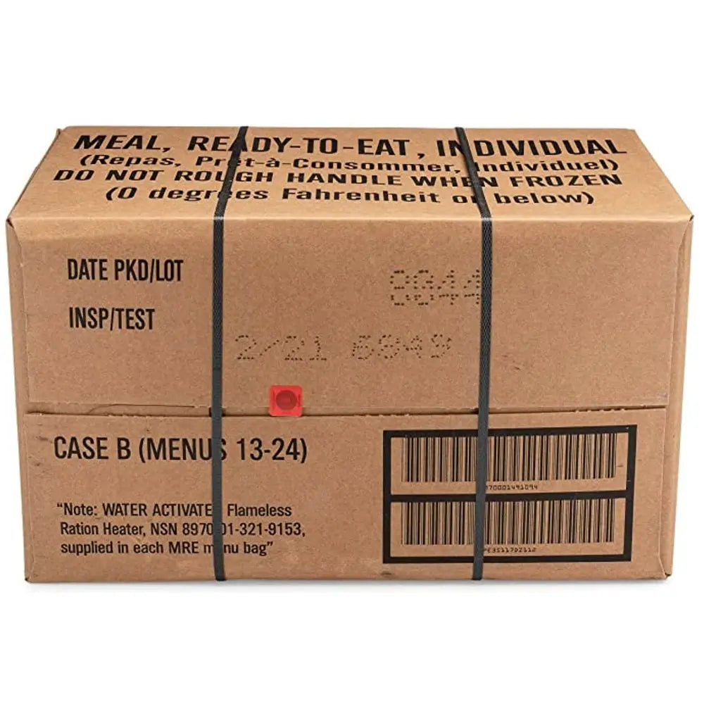 24-Count Military-Grade MRE Meal Kits, 2021 A+B Case Variety, Menus 1-24