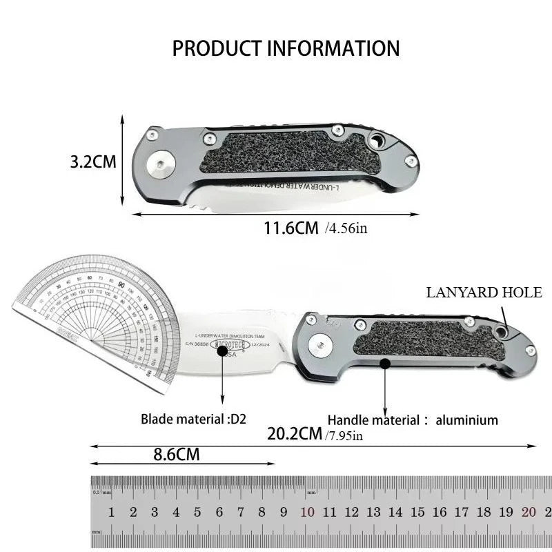 Folding Knife Durable D2 Steel Suitable for Outdoor Camping Hiking EDC Survival Tools Gift for Men