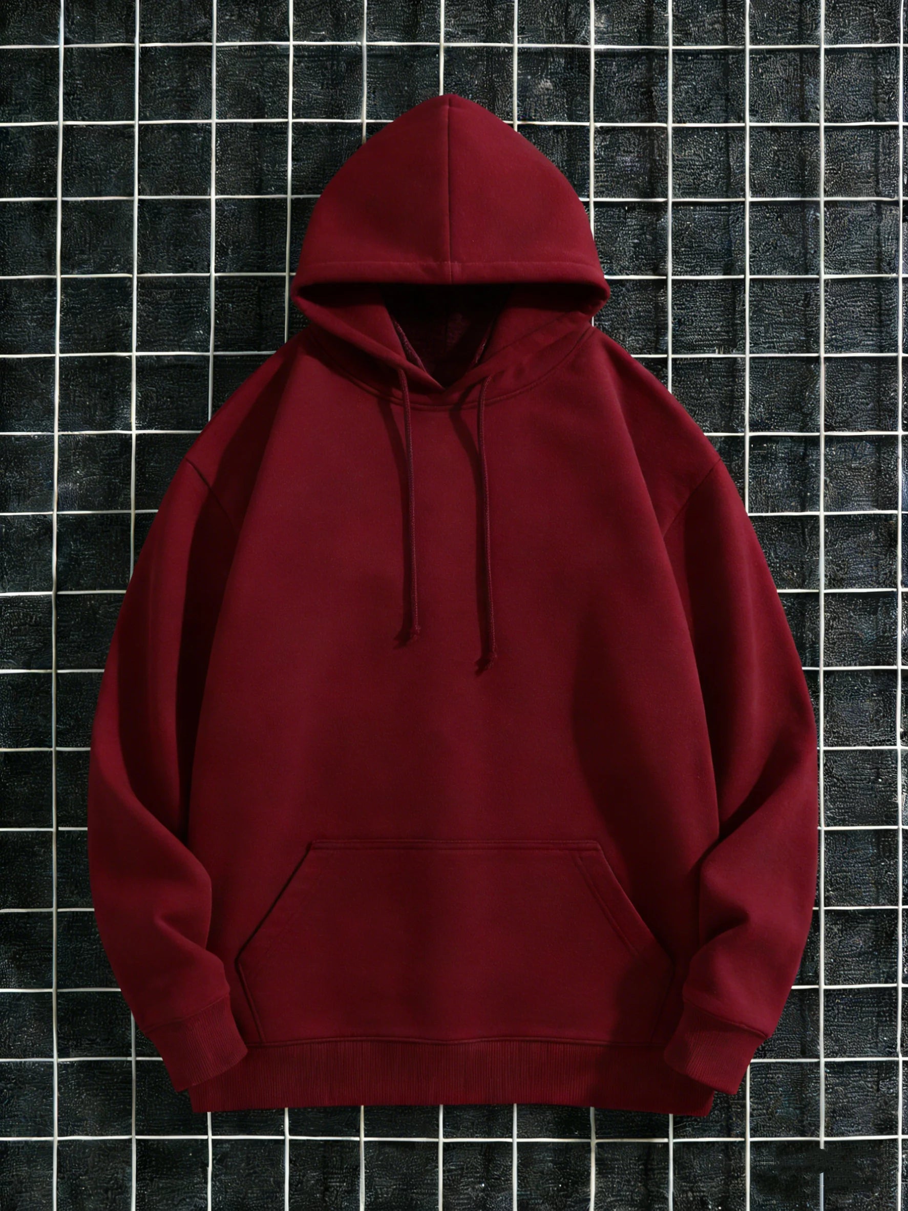 Men's Autumn/Winter Casual Sporty Fashion Pocket Sweatshirt Warm Solid Color Hooded Sweatshirt