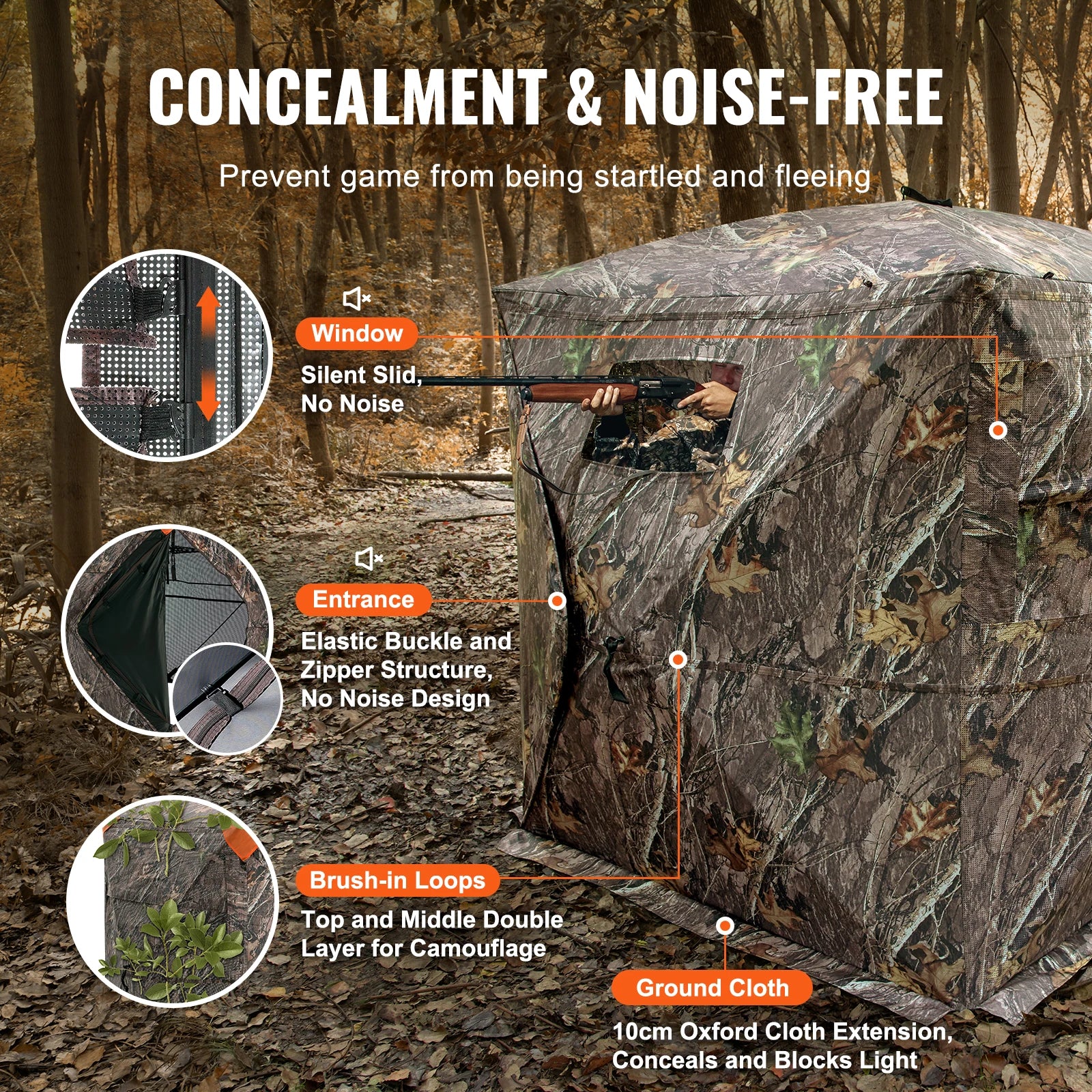 Hunting Blind  270° See Through Ground Blind 1-2 Person for Hunting  See Through Mesh for Turkey and Deer Hunting