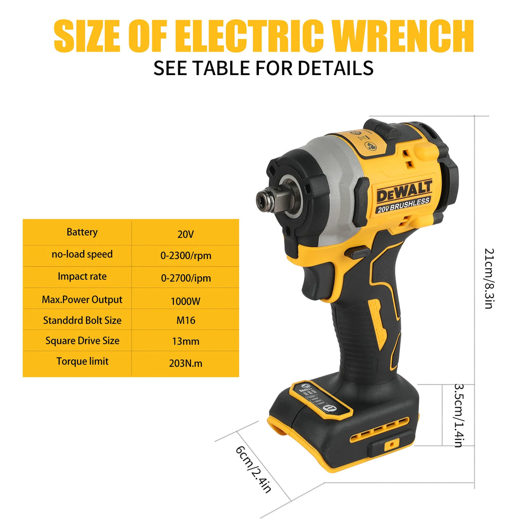 DCF850 20V Brushless Impact Driver, 1/4" Hex 3-Speed Cordless Power Tool 205Nm 3250RPM for Screw Driving Assembly