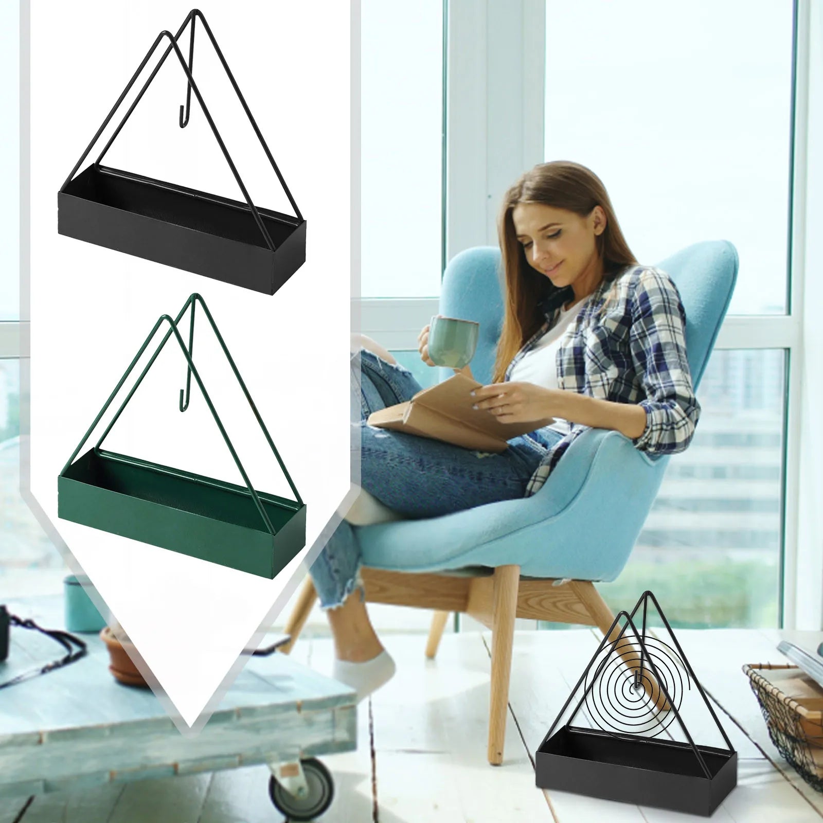 1PC Iron Mosquito Coil Burner with Spiral Holder and Tray for Summer Insect Repellent Outdoor Camping garden Accessories