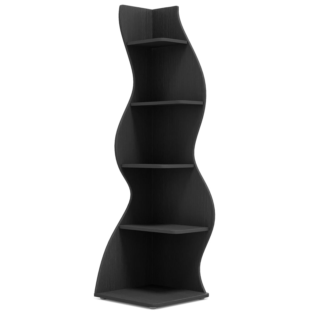Corner Shelf, Modern 5-Tier Wall Corner Bookshelf, Stylish Corner Small Bookcase Storage Rack Plant Stand