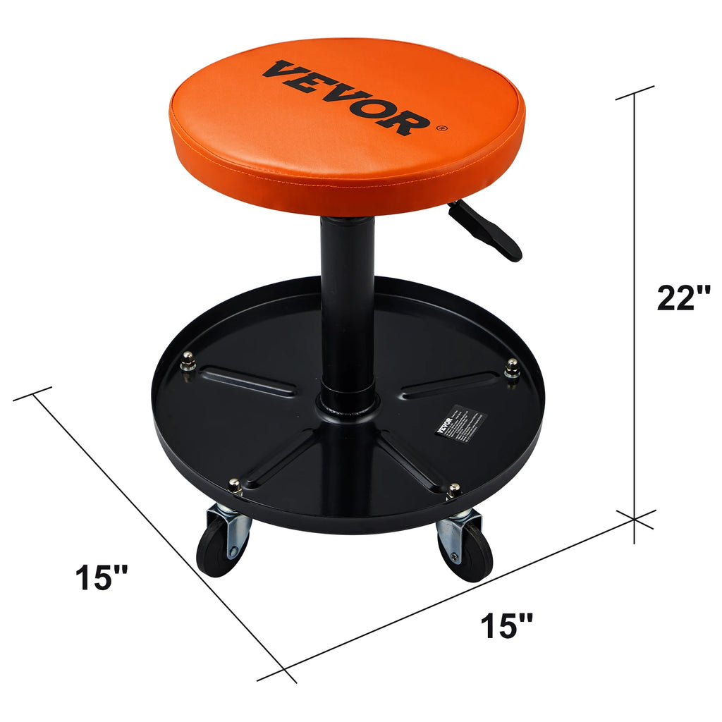 Mechanic Stool 250 LBS Rolling Pneumatic Creeper Garage/Shop Seat Padded Rolling Workshop Stool for Garage Auto Repair