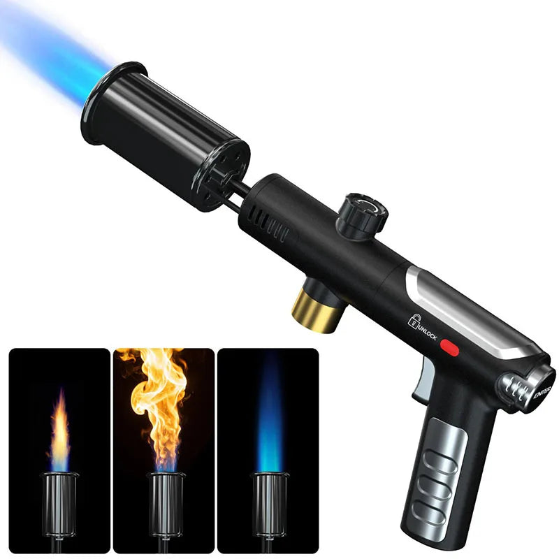 Propane Torch High Heat Torch Gun with Adjustable Flame Safety Lock for BBQ Grilling Charcoal Outdoor camping firewood tools