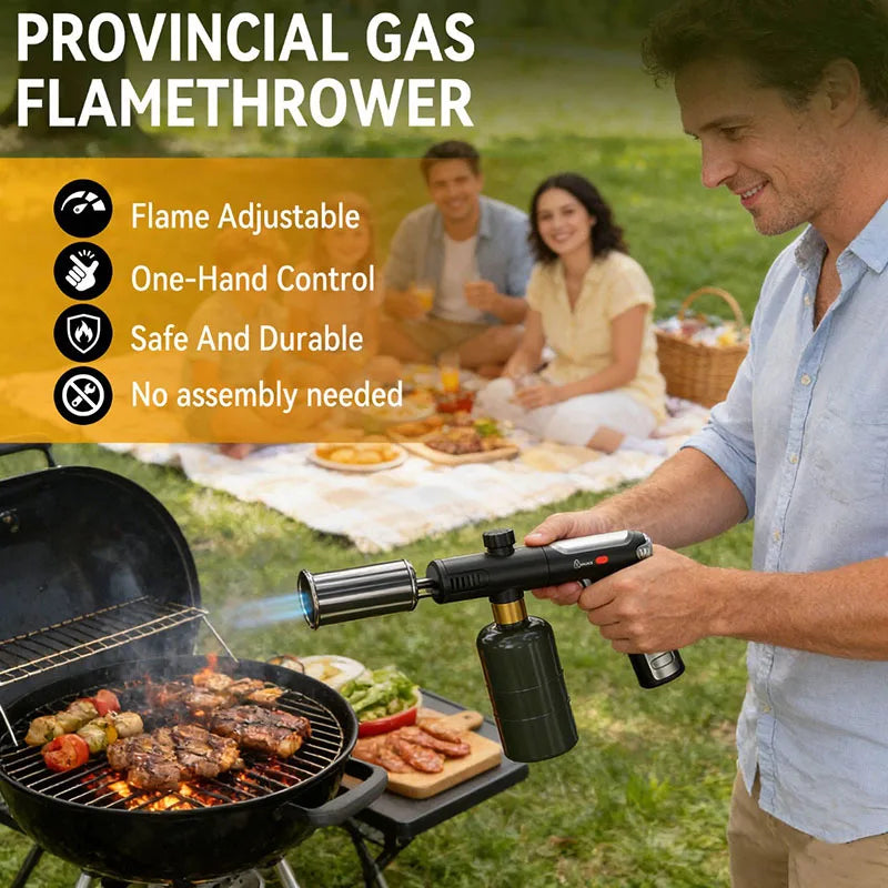 Propane Torch High Heat Torch Gun with Adjustable Flame Safety Lock for BBQ Grilling Charcoal Outdoor camping firewood tools