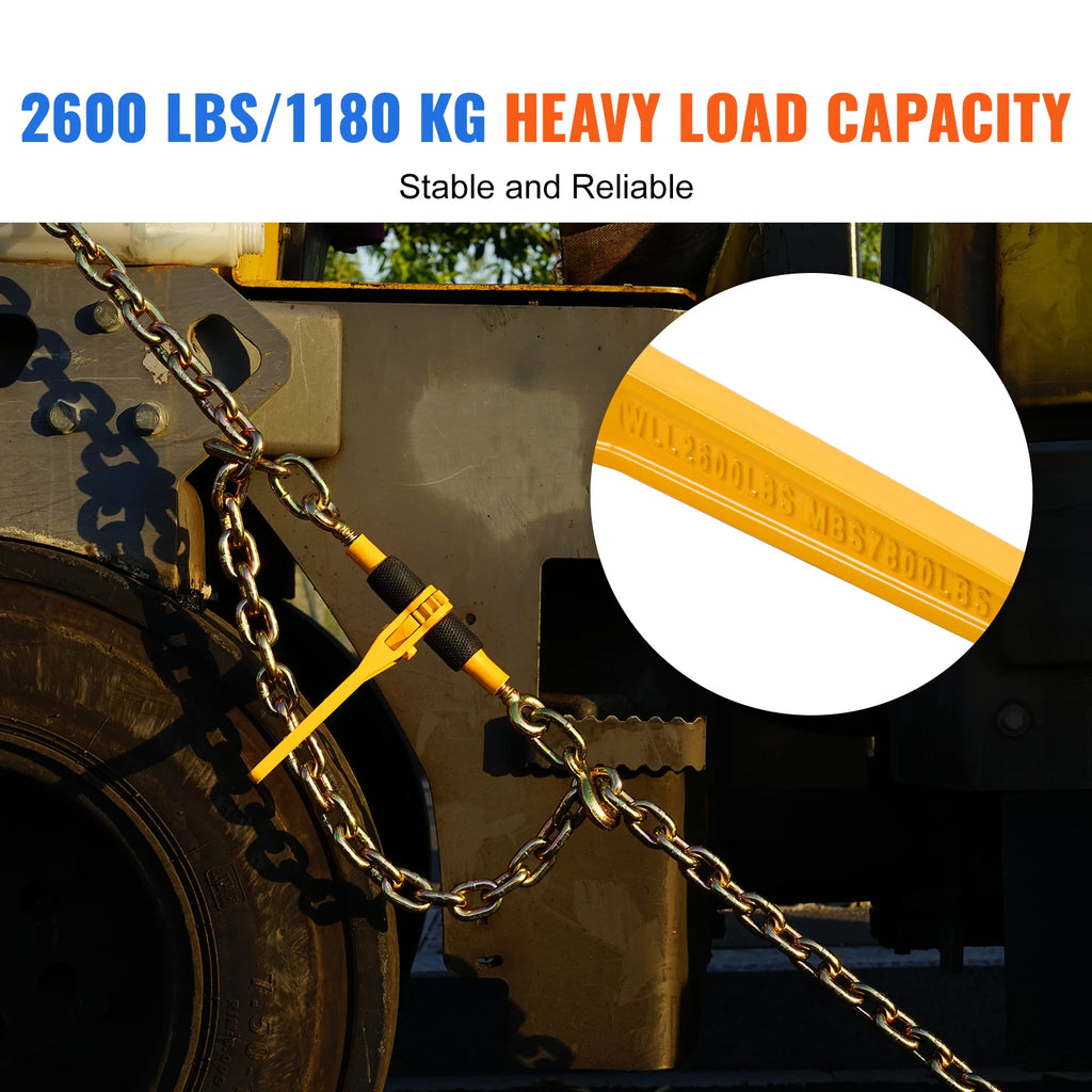 2/4pcs Ratchet Chain Binders 1/4"-5/16" Load Binder with 2 Hooks Tie Downs Tow Chain for Flatbed Trailer Transport