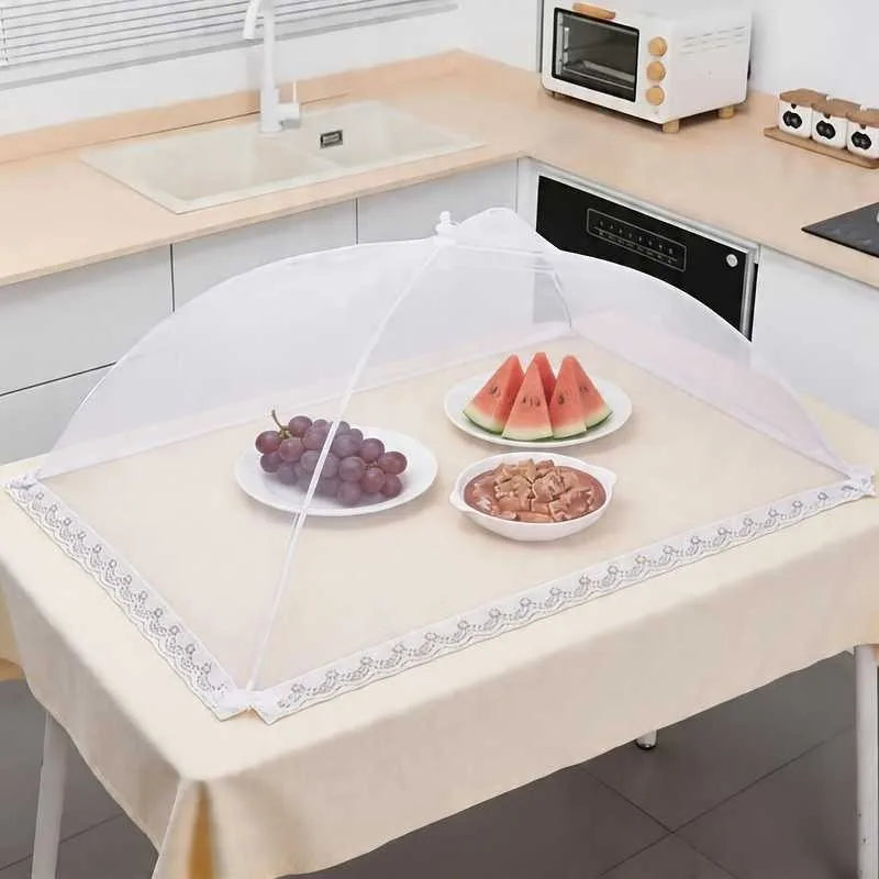 1Pack Mesh Food Covers, Large and Tall Encrypted Plate Serving Tents Reusable Collapsible Umbrella for Outdoors, Parties, Picnics, BBQ