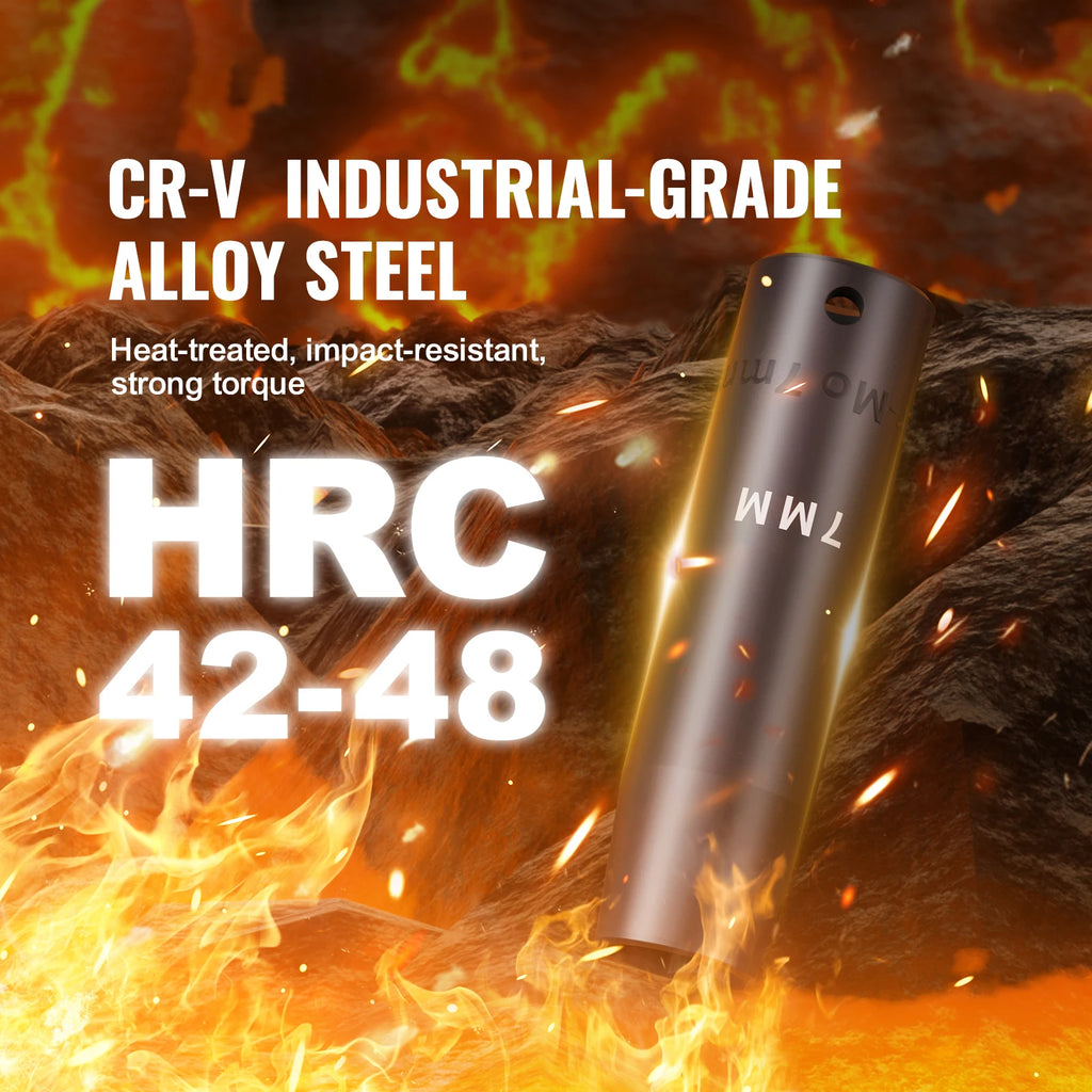 1/2" Drive Impact Socket Set  6 Point Cr-V Alloy Steel for Auto Repair Easy-to-Read Size Markings Rugged Construction