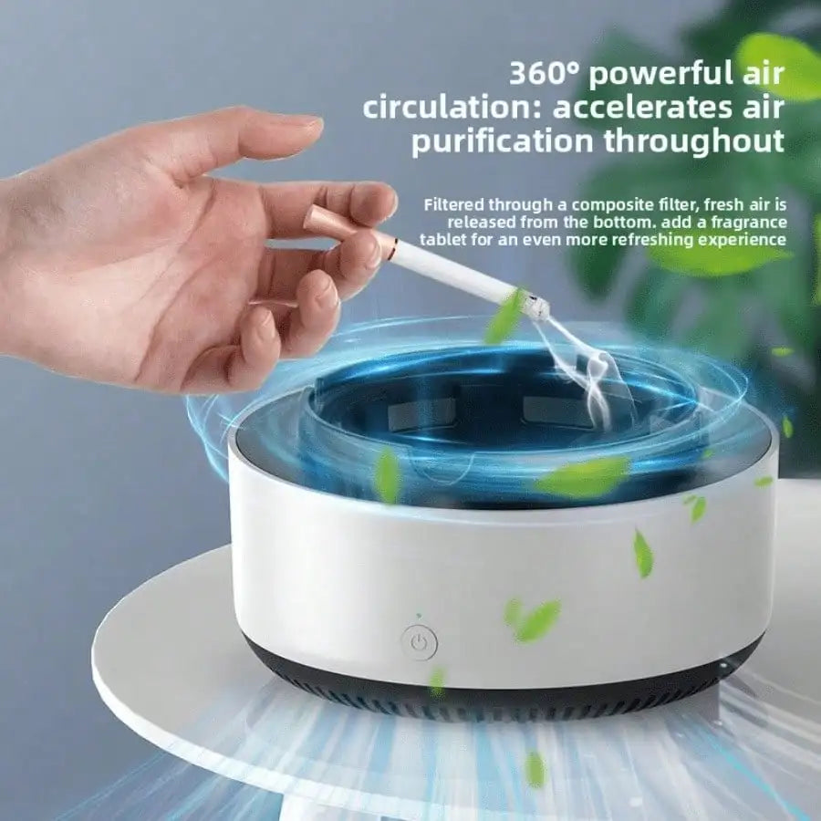 Multifunctional Smokeless Ashtray With Air Purification Function, USB Rechargeable Smoke Absorbing Ashtray For Home Office Car Desktop