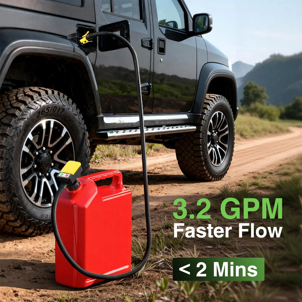 Electric Suction Fuel Pump Auto-stop Sensor Leak Protection 51"Hose Gasoline Diesel Electric Fuel Transfer Oil Pump