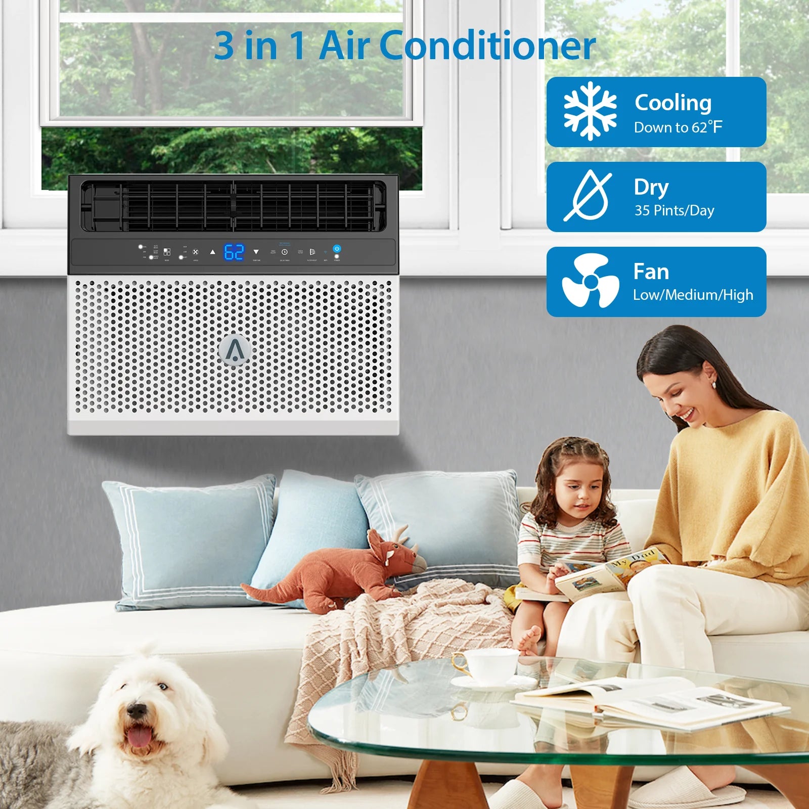 6000 BTU Window Air Conditioner,ac window unit with Washable Filter,Quiet Operation,Up to 269 Square Feet,110V/60Hz