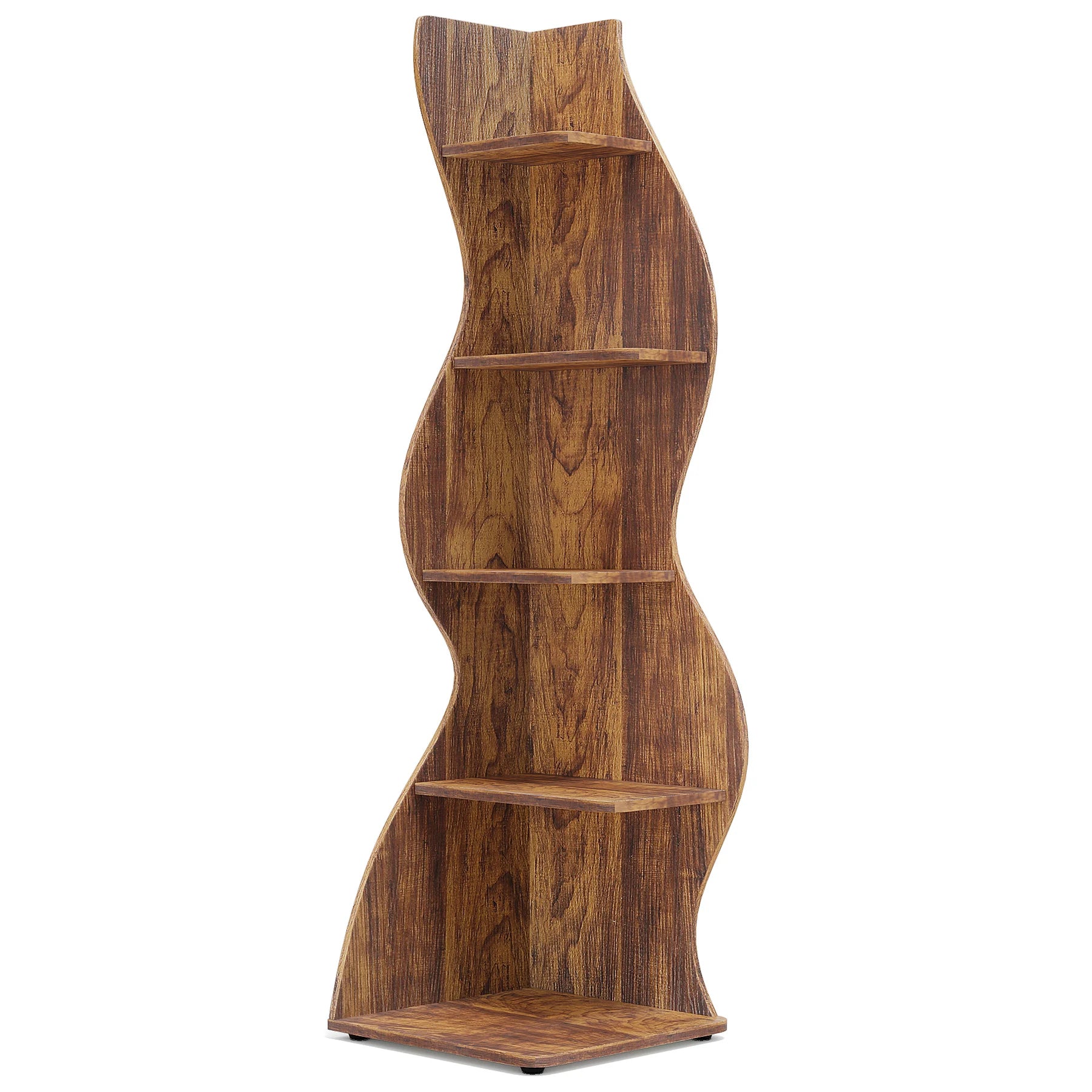 Corner Shelf, Modern 5-Tier Wall Corner Bookshelf, Stylish Corner Small Bookcase Storage Rack Plant Stand