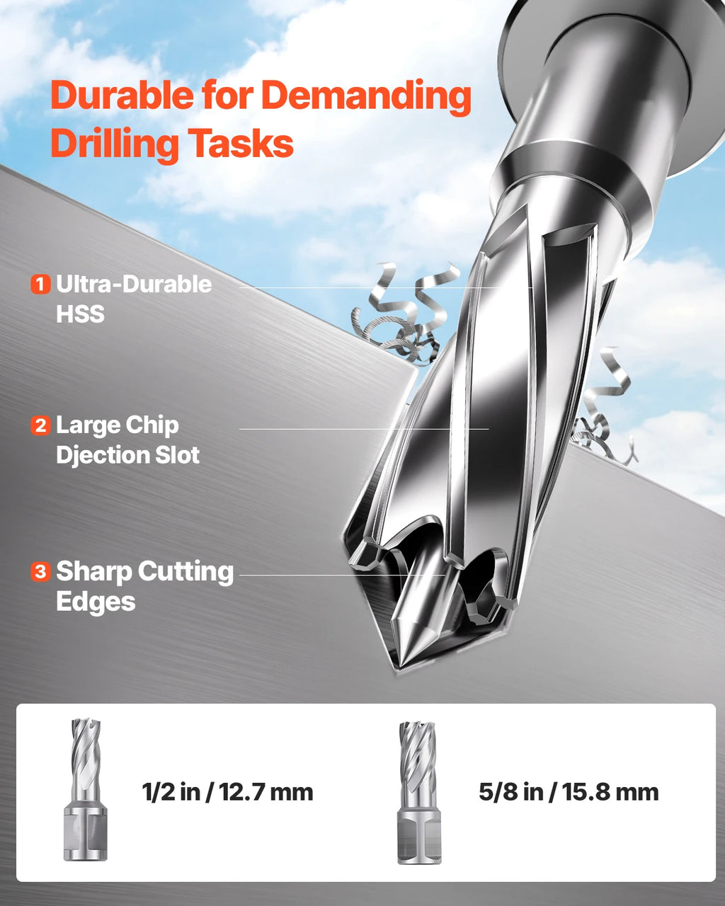 Magnetic Drill 1450W Motor Boring Diameter 2810 lbf Portable Electric Mag Drill Press Variable Speed Drilling Machine