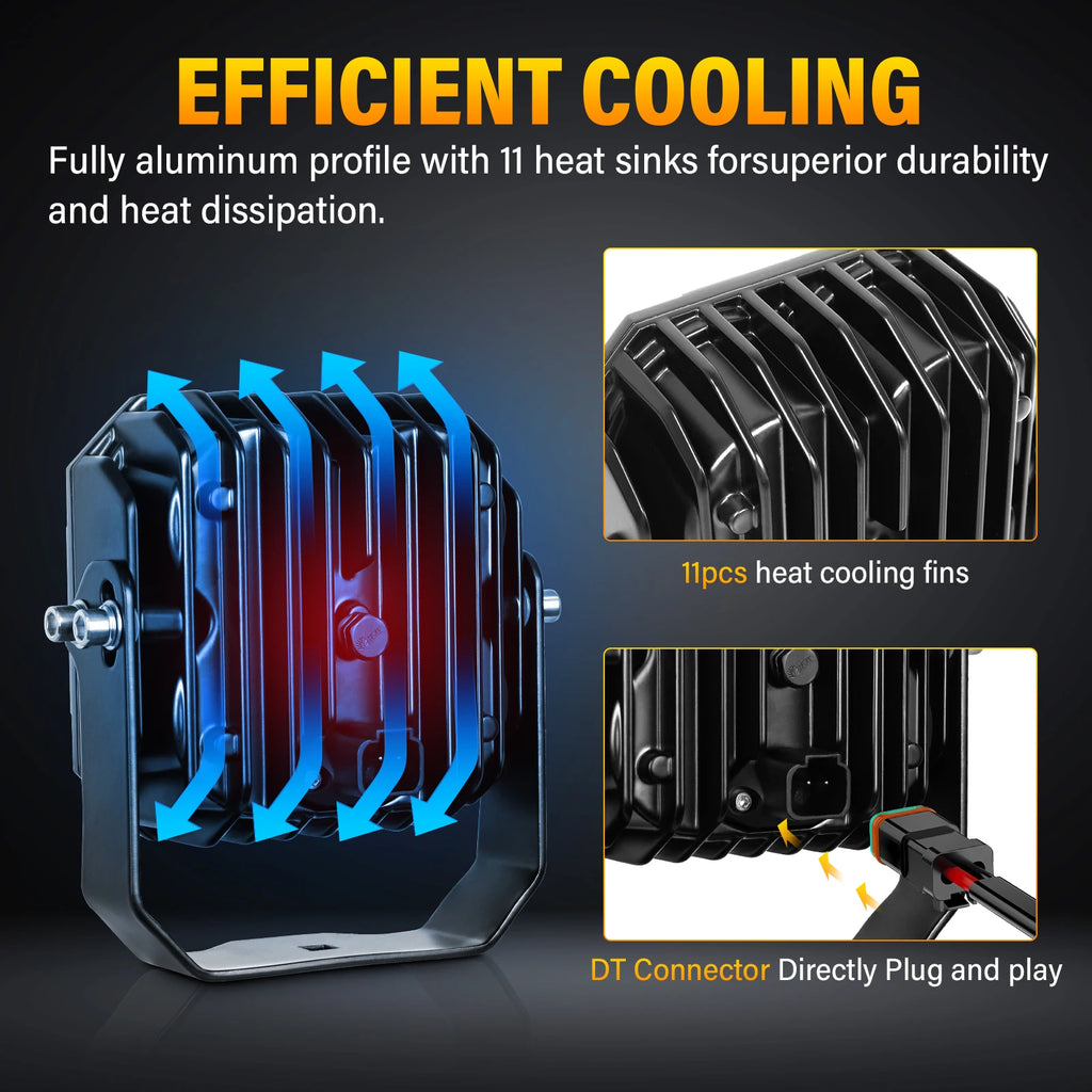 33‘’ 39.5‘’ 46‘’ 52’‘ 30W Cube LED Work Light Spot Flood Combo Beam 5500K Off-Road Driving Lamp for Car ATV UTV Truck Motorcycle