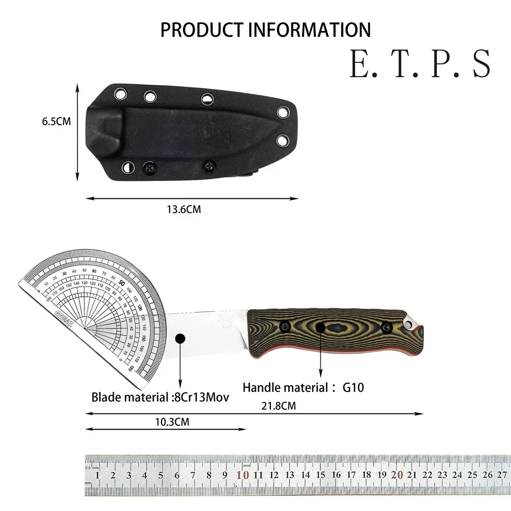 BM 15002 Portable Fixed Knife S90V Blade G10 Handle Outdoor Knife Camping Durable Portable EDC Multitool EDC Knife