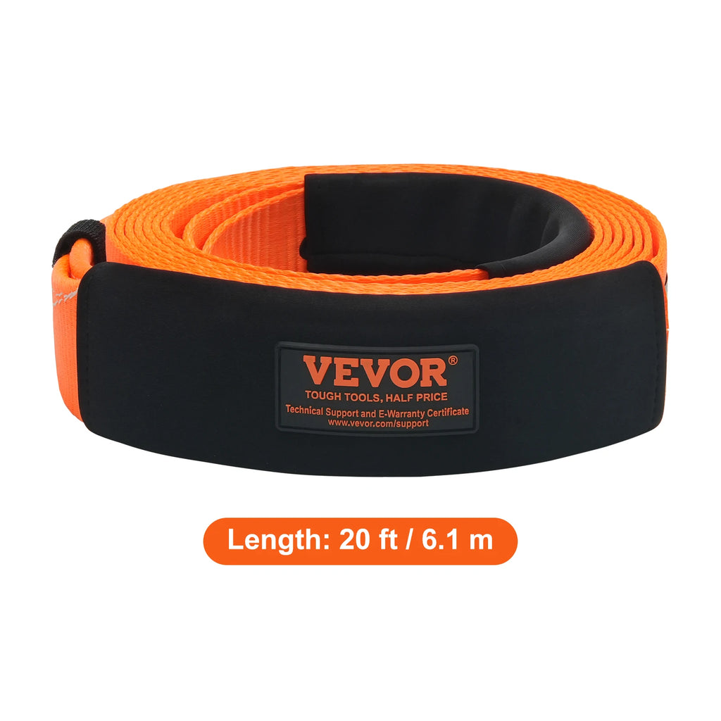 8/20/30ftCar Tow Cable Trailer Towing Pull Rope 2/3/4inWinch Line Extension Strap for Van Road Recovery Car Accessories