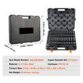 1/2" Drive Impact Socket Set  6 Point Cr-V Alloy Steel for Auto Repair Easy-to-Read Size Markings Rugged Construction