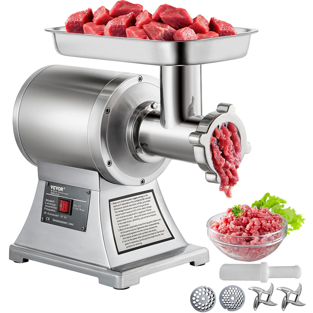 1100W Electric Meat Mincer Portable Chopper Blender Food Processors Grinder Tools Crusher for Kitchen Home Commercial