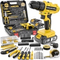45N.M Electric Screwdriver 20+3 Household DIY Impact Drill LED Two Speed Electric Drilling Tool  20V Battery