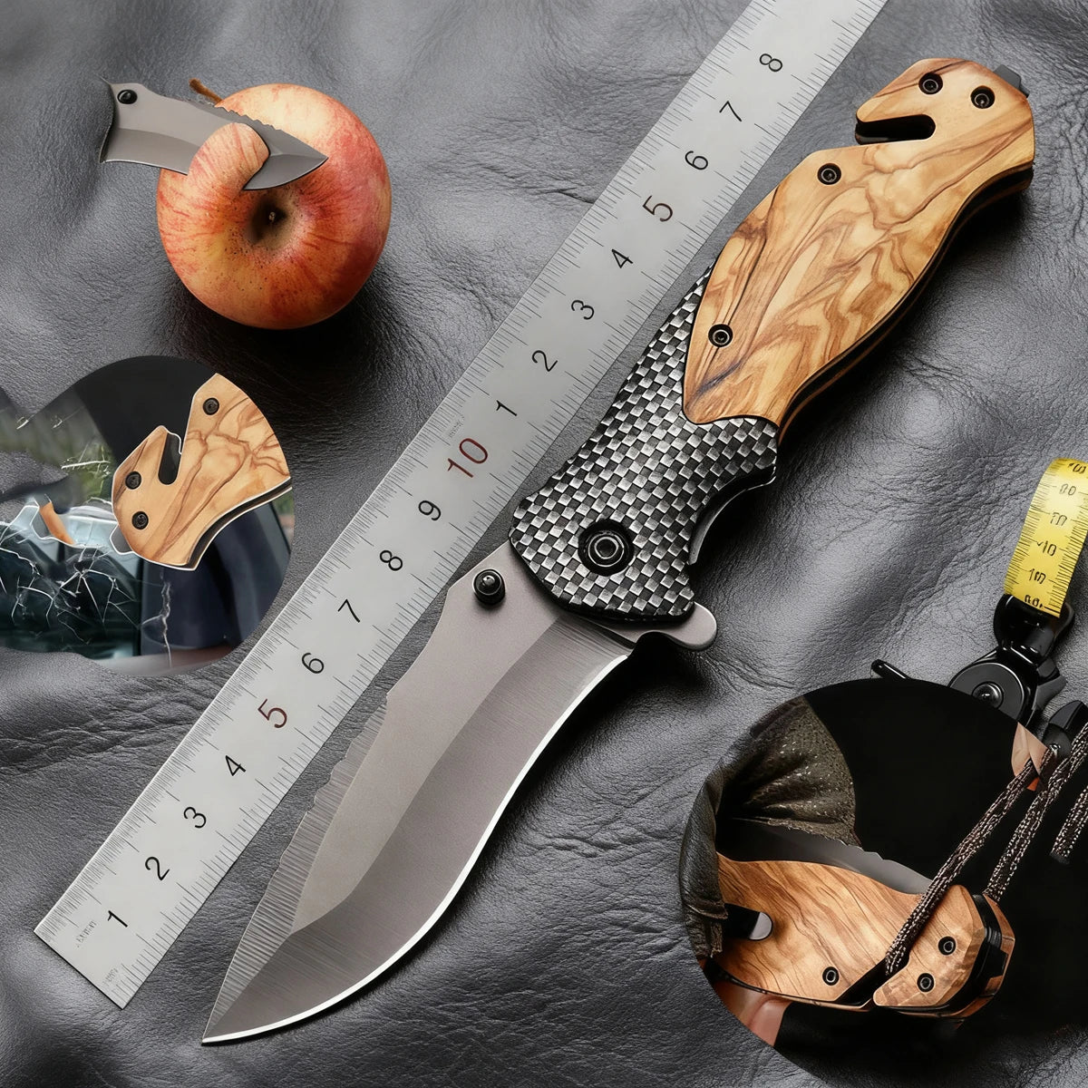 Multifunctional All Steel Portable Folding Knife Outdoor Tactical Camping Survival Hunting  Knife