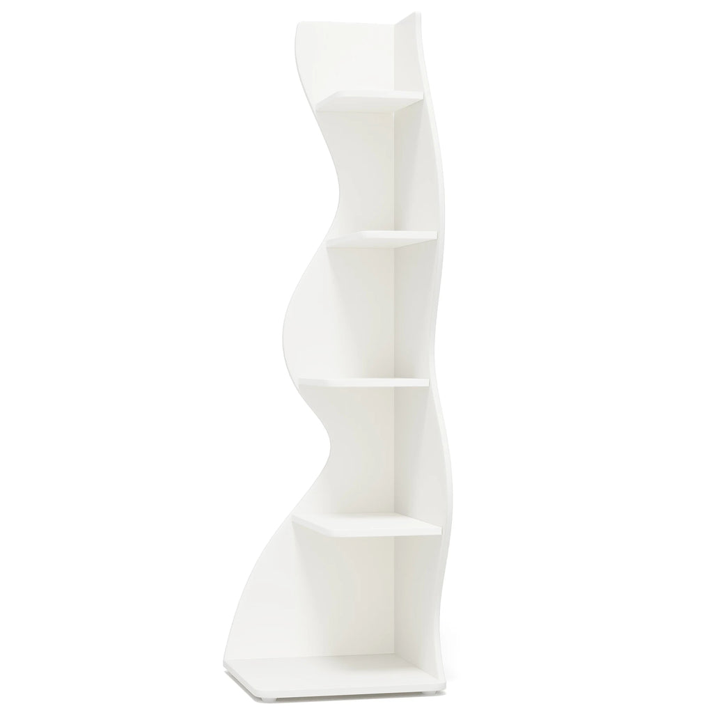 Corner Shelf, Modern 5-Tier Wall Corner Bookshelf, Stylish Corner Small Bookcase Storage Rack Plant Stand