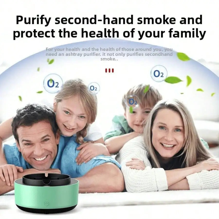 Multifunctional Smokeless Ashtray With Air Purification Function, USB Rechargeable Smoke Absorbing Ashtray For Home Office Car Desktop