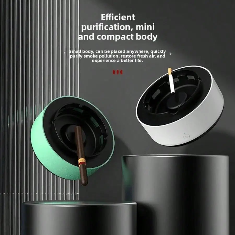 Multifunctional Smokeless Ashtray With Air Purification Function, USB Rechargeable Smoke Absorbing Ashtray For Home Office Car Desktop