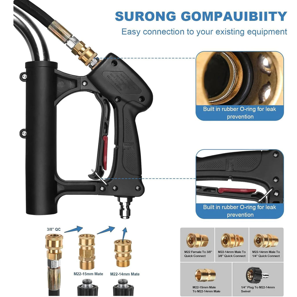 20" Pressure Power Washer Surface Cleaner 4600PSI with 4 Wheels & Dual Handles 3/8" Quick Connect for Concrete Driveway Sidewalk