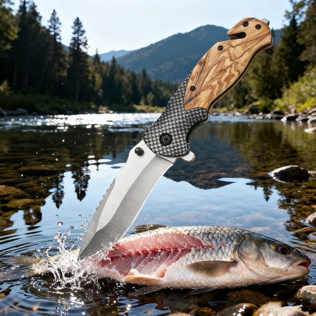Multifunctional All Steel Portable Folding Knife Outdoor Tactical Camping Survival Hunting  Knife