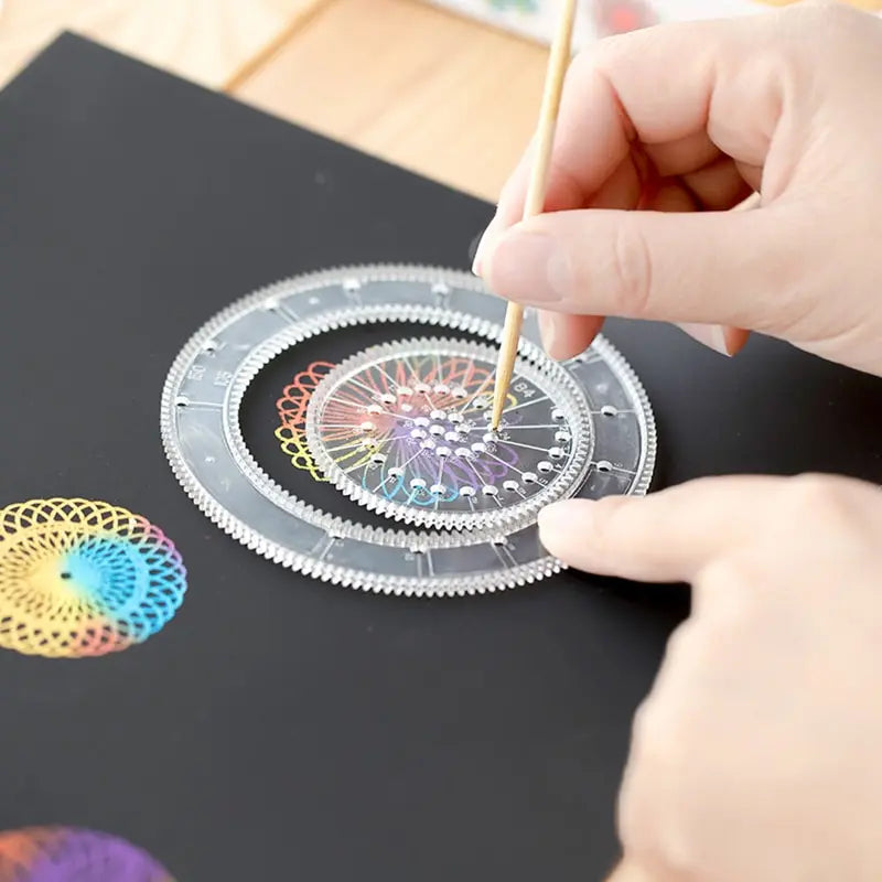 10-33pcs Spirograph Art and Craft Kit – Rainbow Magic Scratch Paper Set for Kids Educational Drawing Toys