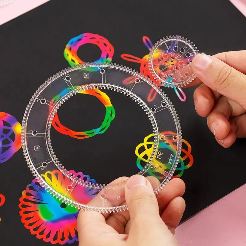 10-33pcs Spirograph Art and Craft Kit – Rainbow Magic Scratch Paper Set for Kids Educational Drawing Toys
