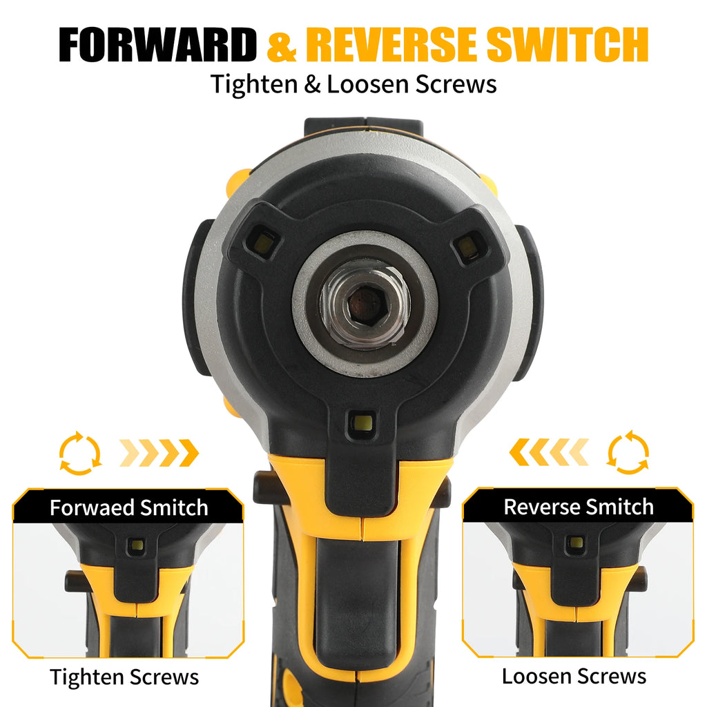 DCF850 20V Brushless Impact Driver, 1/4" Hex 3-Speed Cordless Power Tool 205Nm 3250RPM for Screw Driving Assembly