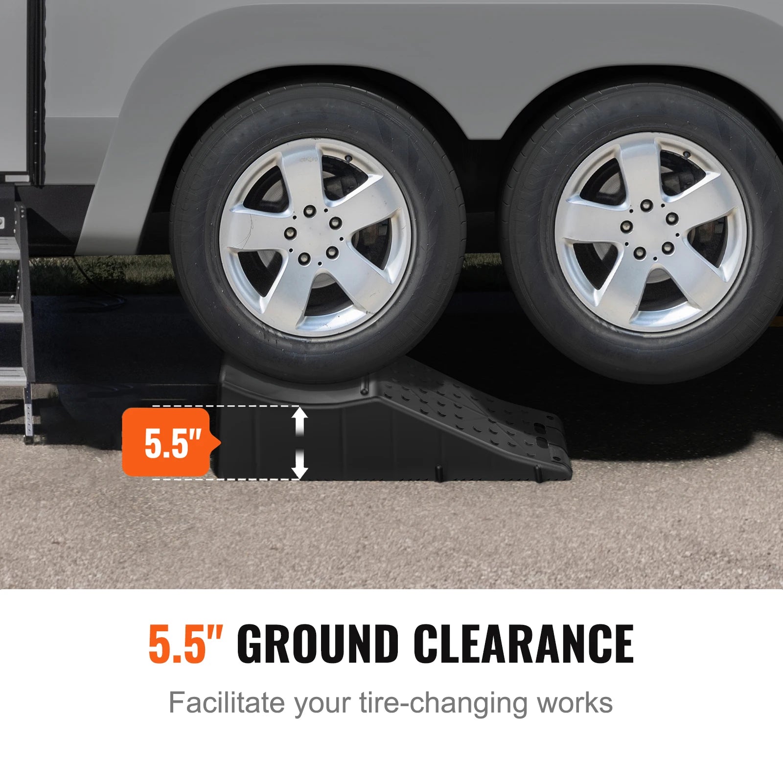 Car Ramp Low Profile Car Service Ramp 20000 lbs/10 Ton Loading Capacity 5.5" Lift Height Car Ramp Heavy Duty Tire Ramp
