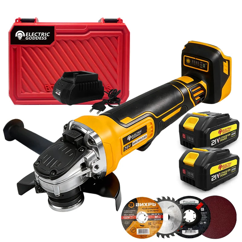 125mm Brushless Angle Grinder Cordless Metal Polishing Machine Cutting Woodworking Power Tool For Makita 21V Battery Pin