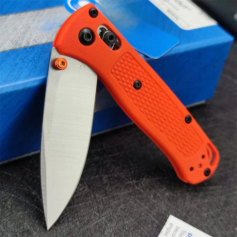 BM 533-3 MINI Bugout Nylon Wave Fibre Handle Axis Lock Folding Outdoor Pocket Knife EDC Camping Hunting Tools